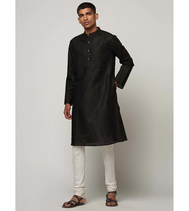 Buy Black Cotton Linen Muktsari Kurta and Pants Online at Jaypore.com