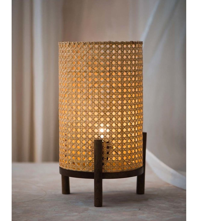 Brown Wood Table Lamp, Floor Lamps Fabindia