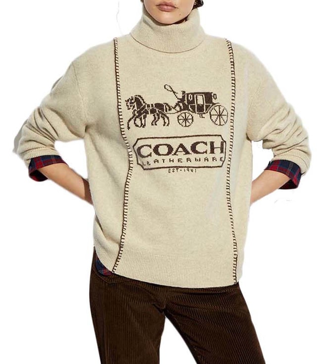 Buy Coach Oat Logo Regular Fit Sweater for Women Online @ Tata CLiQ Luxury