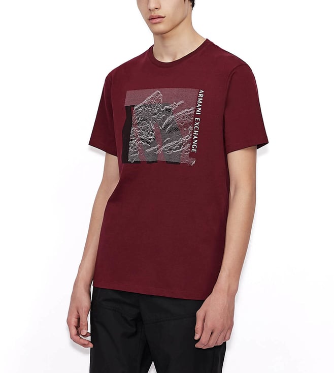 Buy Armani Exchange Red Graphic Regular Fit T-Shirt Online @ Tata CLiQ  Luxury