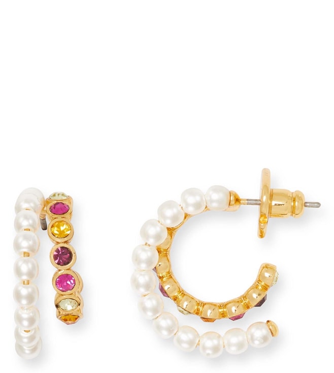 Buy Kate Spade Cream Multi Pearl Caviar Double Huggies for Women Online @  Tata CLiQ Luxury