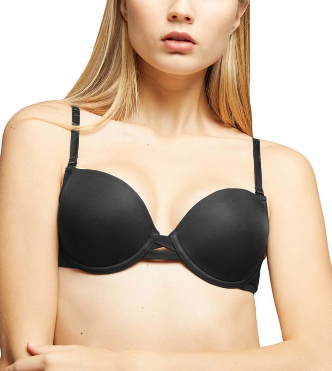 Buy YamamaY Black Under-Wired Padded Essentials Balconette Bra for