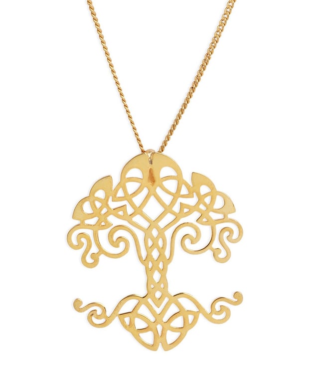 Tree Of Life Pendant - Creation Necklace In Yellow Gold