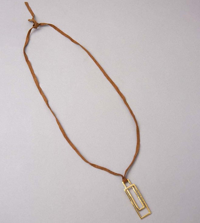 ALTERED 23ct Gold Plated Toggle Necklace with Black LV Zip Pendant