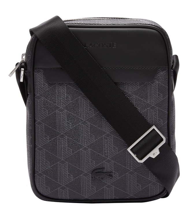 Buy Lacoste Men Black The Blend Small Monogram Canvas Crossbody Bag Online  - 794600