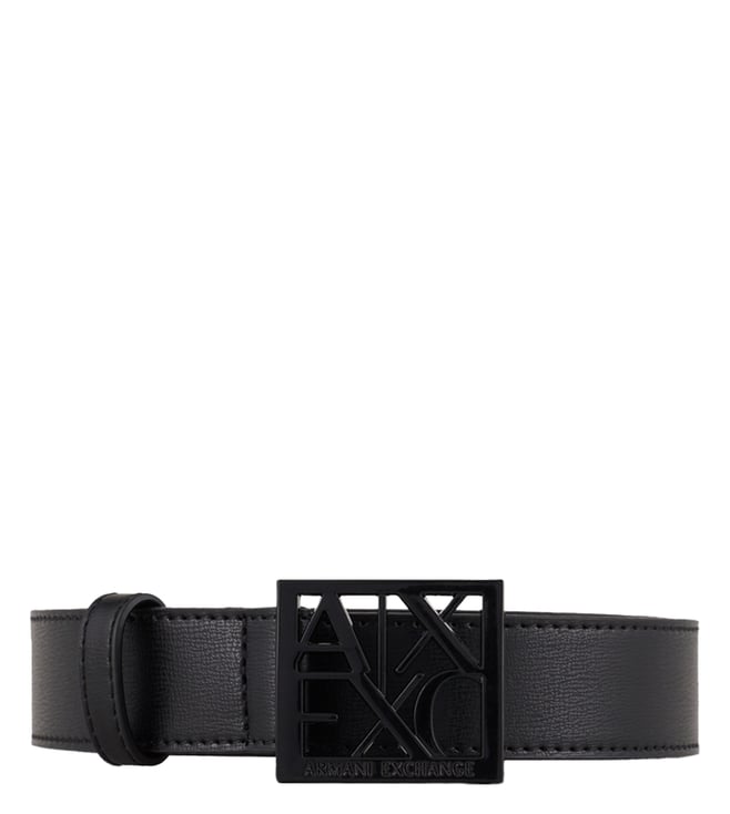 Buy Armani Exchange Black Belt with Metal Logo Buckle Closure for Women  Online @ Tata CLiQ Luxury