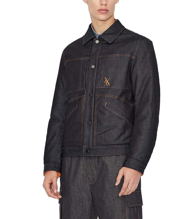 Buy Armani Exchange Indigo Button-Down Regular Fit Denim Jacket for Men  Online @ Tata CLiQ Luxury