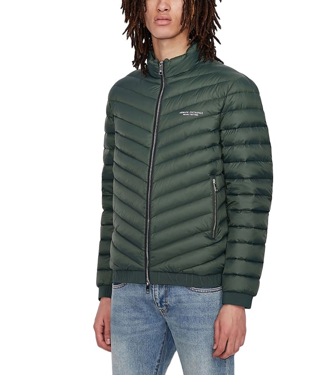 Buy Armani Exchange Green Regular Fit Puffer Jacket for Men Online @ Tata  CLiQ Luxury