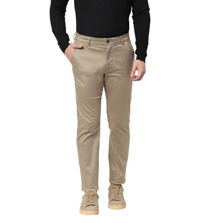 Buy Selected Slim Beige Mid Rise Chinos Men Men Clothes only at Tata CLiQ Luxury