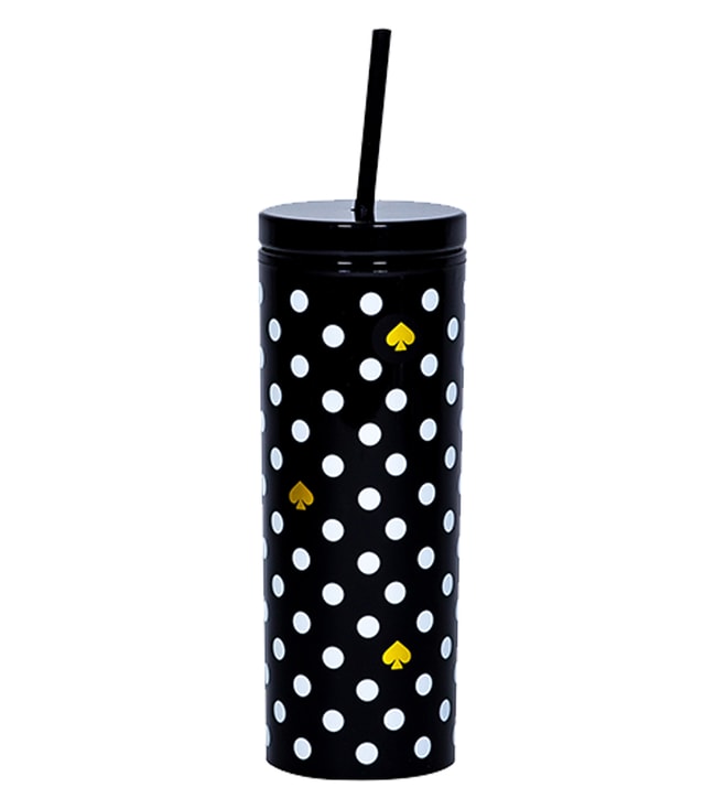 Buy Kate Spade Black Polka Dot Tumbler with Straw Online @ Tata CLiQ Luxury