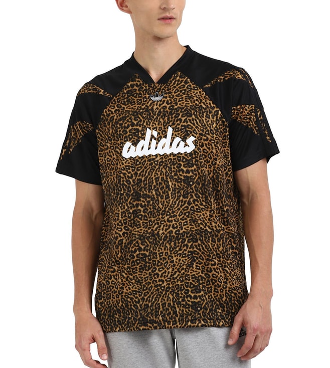 Buy Adidas Originals Beige Animal Print Regular Fit T-Shirt Online @ Tata  CLiQ Luxury