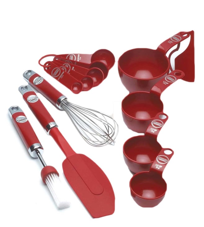 Set of 5 measuring spoons, Empire Red color - KitchenAid brand