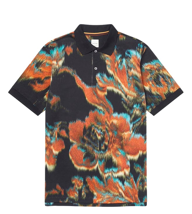 Buy Paul Smith Navy Disrupted Rose Printed Polo T-Shirt for Men Online @  Tata CLiQ Luxury