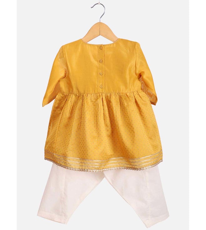 Buy Fabindia Kids Yellow Printed Suit Set only at Tata CLiQ Luxury