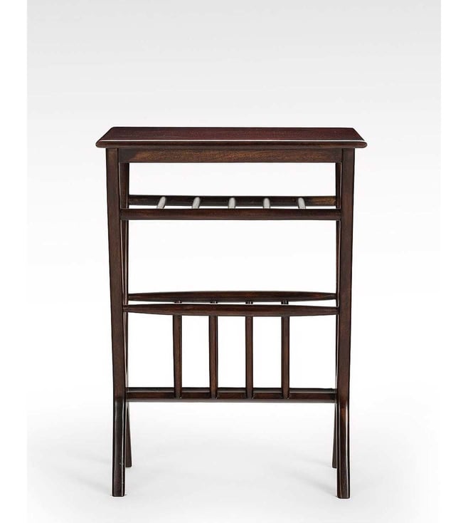 Buy Fabindia Brown Mango Side Table with Magazine Storage Set of 2 at