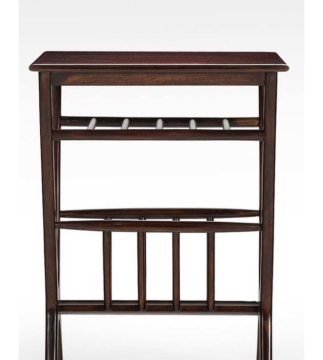 Buy Fabindia Brown Mango Side Table with Magazine Storage Set of 2 at