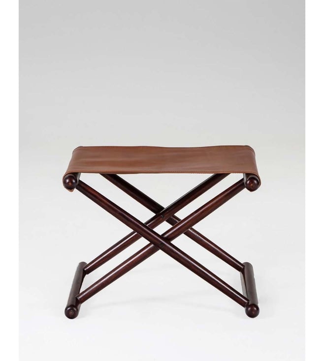 Buy Fabindia Brown Sheesham Folded Side Table Set of 1 at Best Price