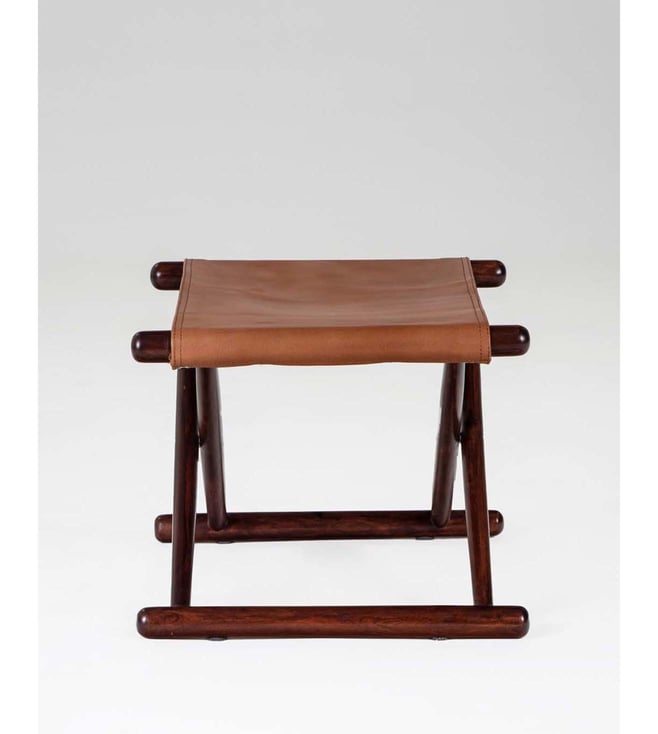 Buy Fabindia Brown Sheesham Folded Side Table Set of 1 at Best Price