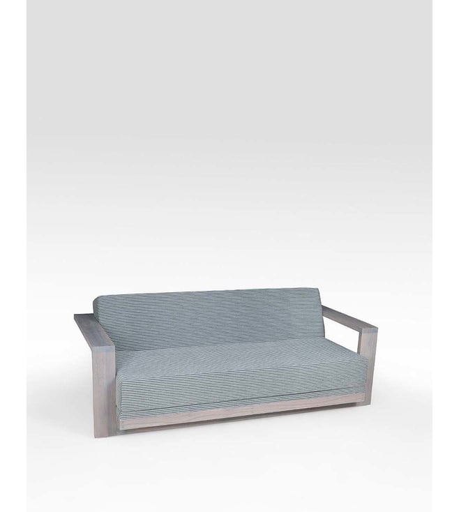 Buy Fabindia Grey & White Wood Living Room Sofa Cum Bed Set of 1 at