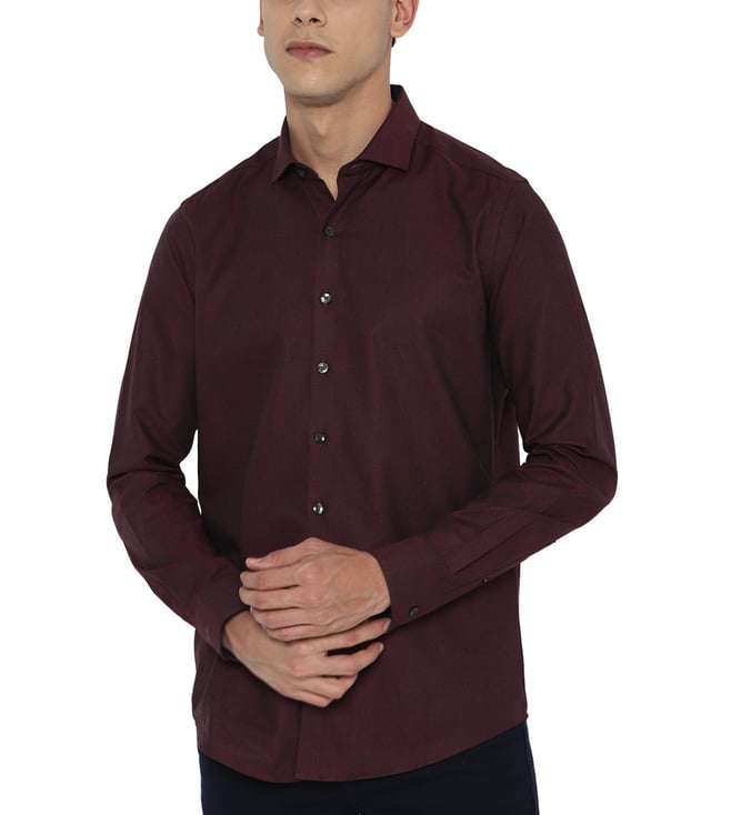 formal shirts for men maroon