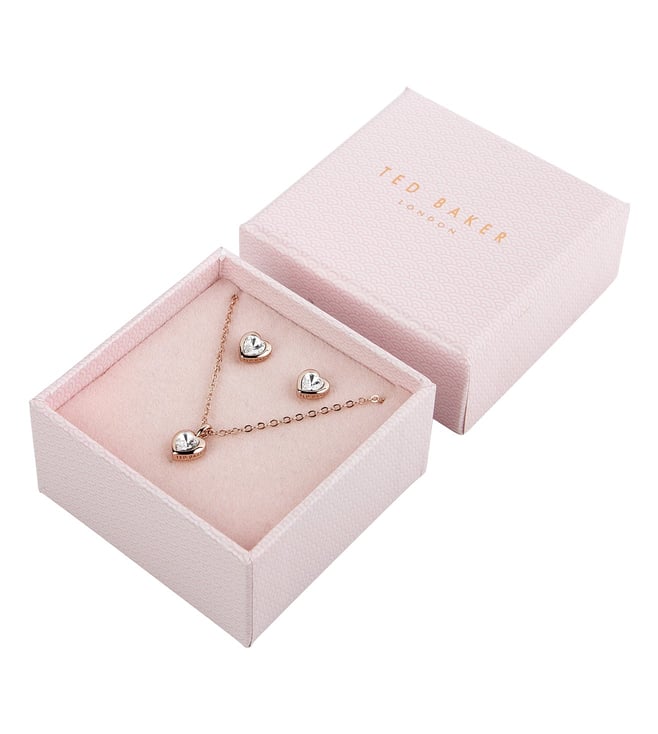 Buy Ted Baker Rose Gold Tone Hadeya Crystal Heart Gift Set for Women ...