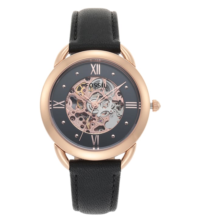 Tailor mechanical shop black leather watch