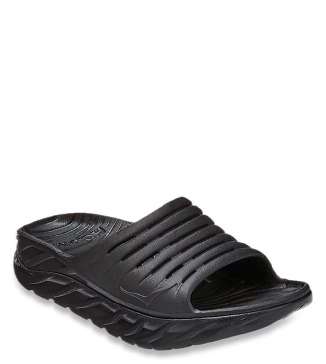 Buy Hoka Black ORA RECOVERY Men Slide Sandals for Women