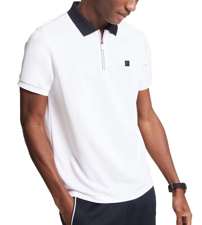 Buy MICHAEL Michael Kors White Regular Fit Half Zip Polo T Shirt for Men Online Tata CLiQ Luxury