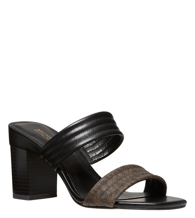 Buy MICHAEL Michael Kors Black & Brown Heel Sandals for Women Online @ Tata  CLiQ Luxury