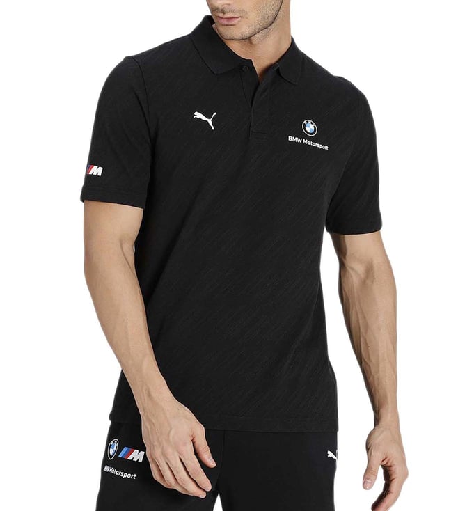 Buy Puma Black Printed Regular Fit Polo 