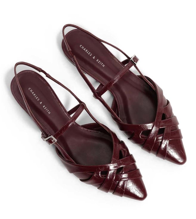 burgundy sling back shoes