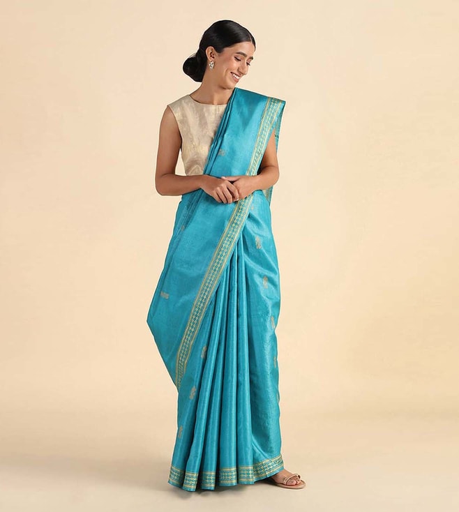 Buy Soch Cream Woven Sarees With Blouse for Women Online @ Tata CLiQ