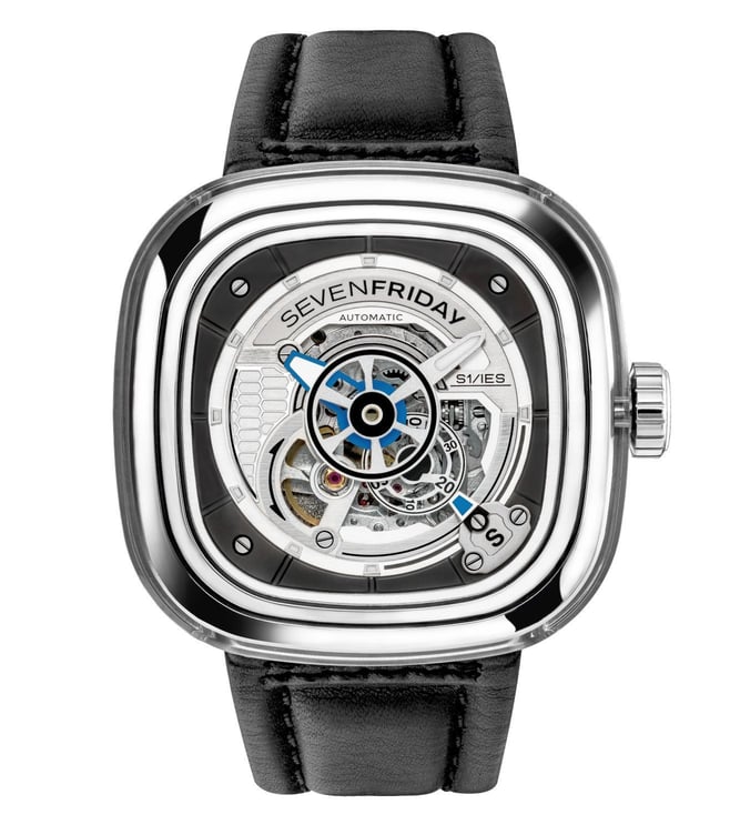 SevenFriday Men's Watch Q Series Power Reserve Black and Silver Tone Dial  Q1-03 | eBay