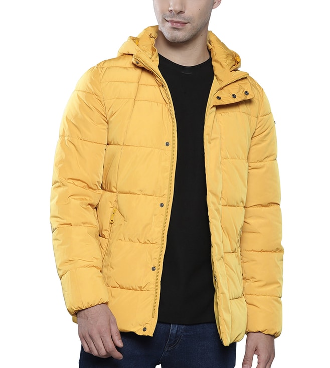 T Consecutivo barba Buy Geox Golden Yellow Regular Fit Puffer Jacket for Men Online @ Tata CLiQ  Luxury