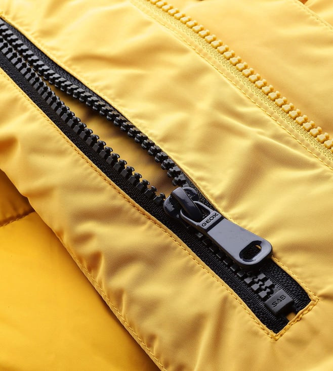 Buy Geox Golden Yellow Regular Fit Puffer Jacket for Men Online @ Tata ...