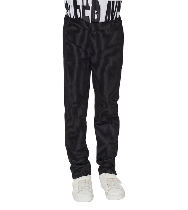 Buy Choupette Kids Black Striped Relaxed Fit Trousers for Boys Online   Tata CLiQ Luxury