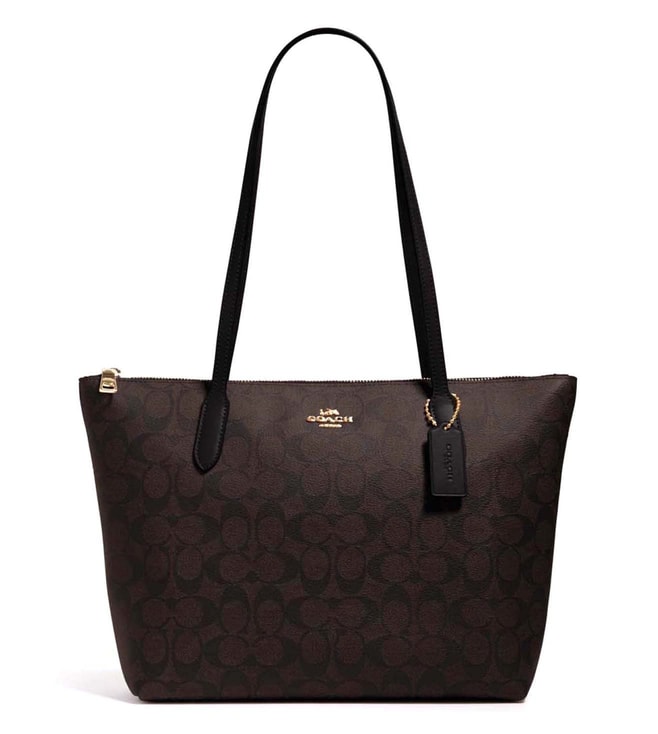 Buy Coach Brown Large Zip Top Tote In Signature Canvas for Women Online   Tata CLiQ Luxury