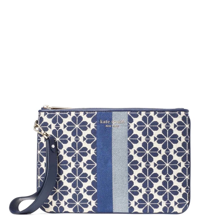 Buy Kate Spade Blue Spade Flower Jacquard Stripe Pouch Wristlet for Women  Online @ Tata CLiQ Luxury