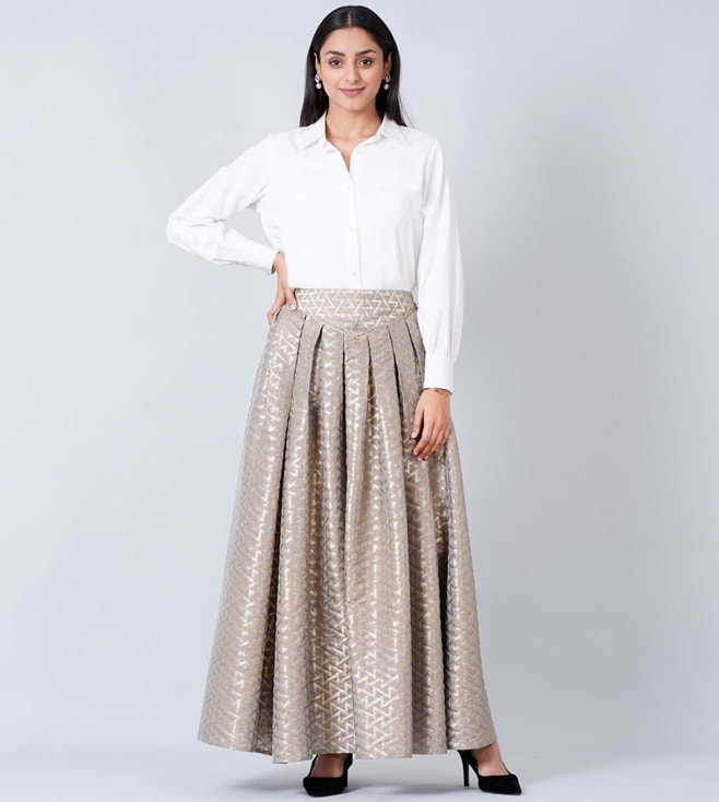 Buy Women's Banarasi Silk Brocade Chanderi Apple Pattern Lehenga Skirt(Red,32)(MSSK304_32)  at Amazon.in