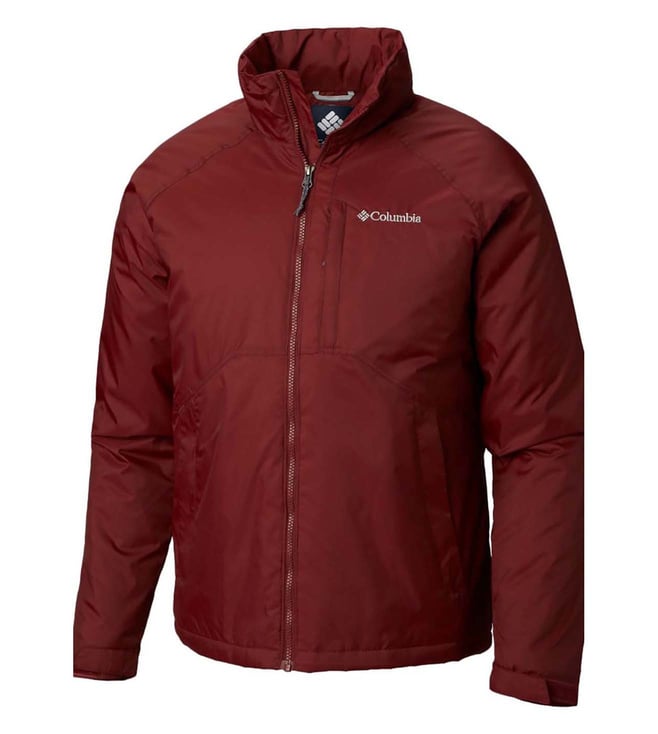 Buy Columbia Red Full Sleeves Nylon Hooded Jacket for Men Online