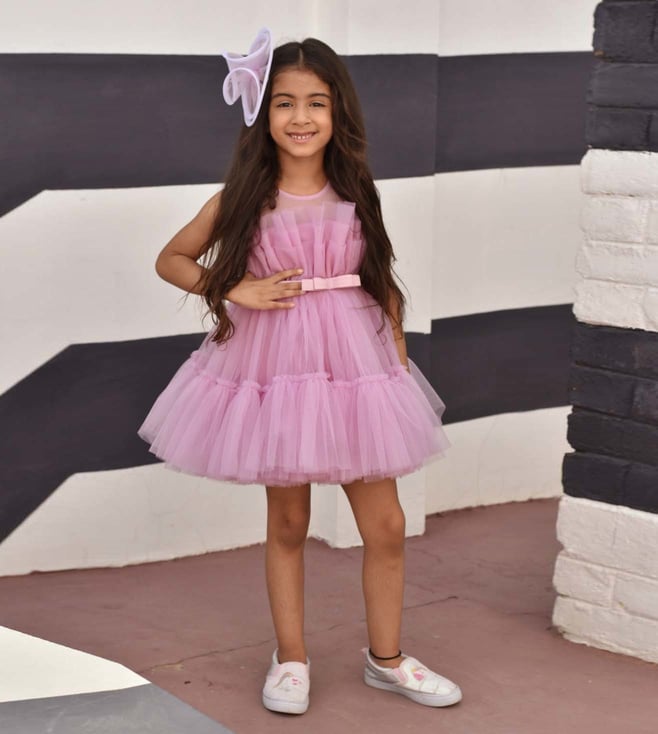 Buy Janyas Closet Tiana Mauve Pink Dress With Hair Accessory Online @ Tata  CLiQ Luxury