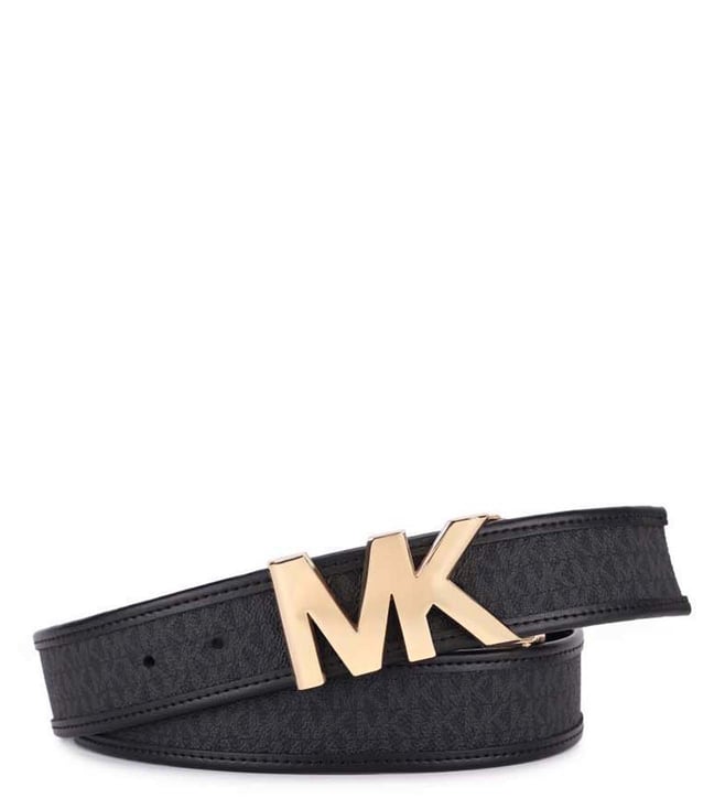 Buy Michael Kors Black & Gold Leather Logo Reversible Belt for Women Online  @ Tata CLiQ Luxury