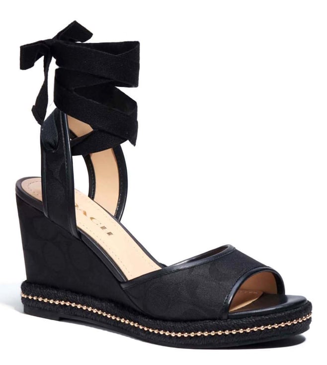 Buy Coach Black Logo Page Signature Wedge Espadrilles for Women Online @  Tata CLiQ Luxury