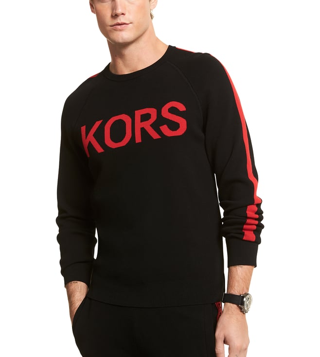 Buy MICHAEL Michael Kors Black & Crimson Sweatshirt for Men Online @ Tata  CLiQ Luxury