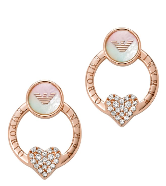 Buy Emporio Armani Rose Gold Sentimental Studs for Women Online @ Tata CLiQ  Luxury