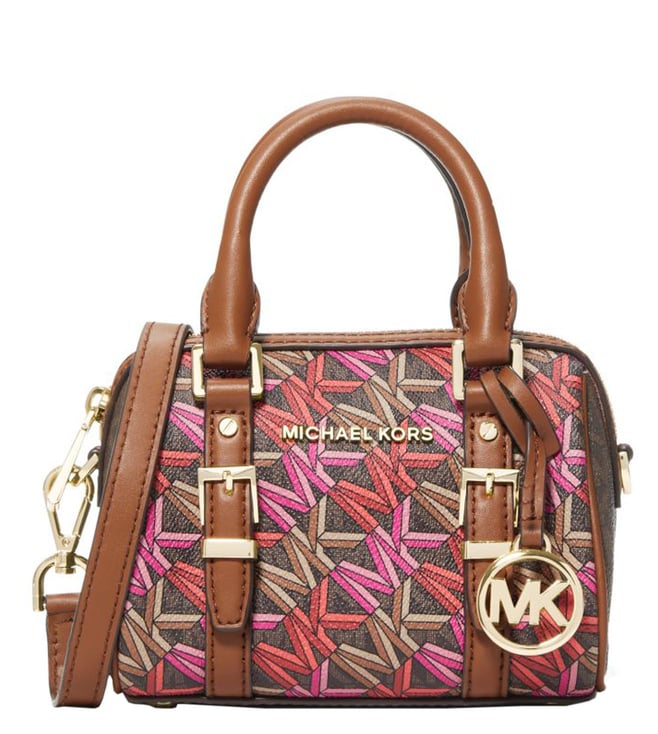 Buy MICHAEL Michael Kors Brown Multi Logo Duffle Cross Body Bag for Women  Online @ Tata CLiQ Luxury