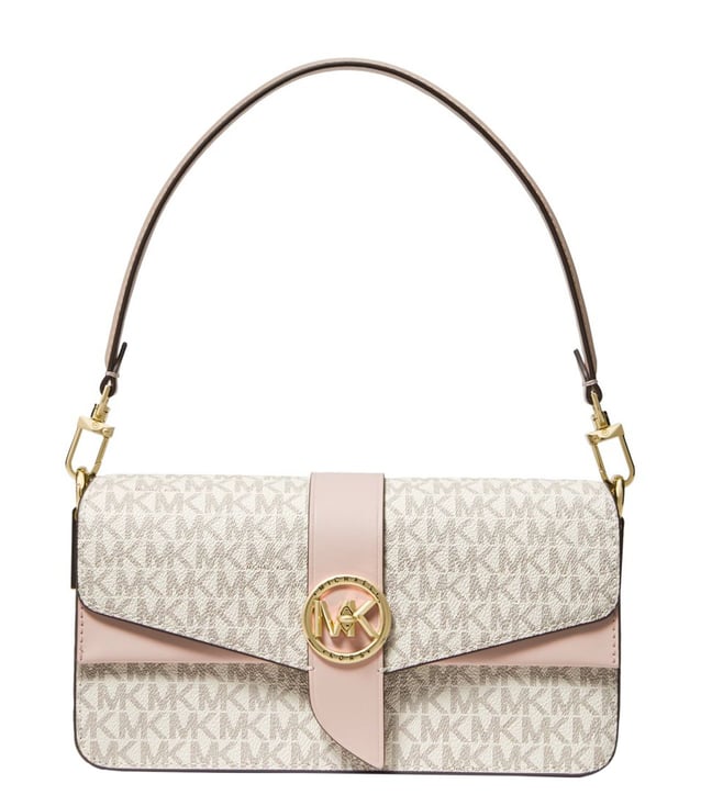 Buy MICHAEL Michael Kors Vanille & Softpink Logo Cross Body Bag for ...