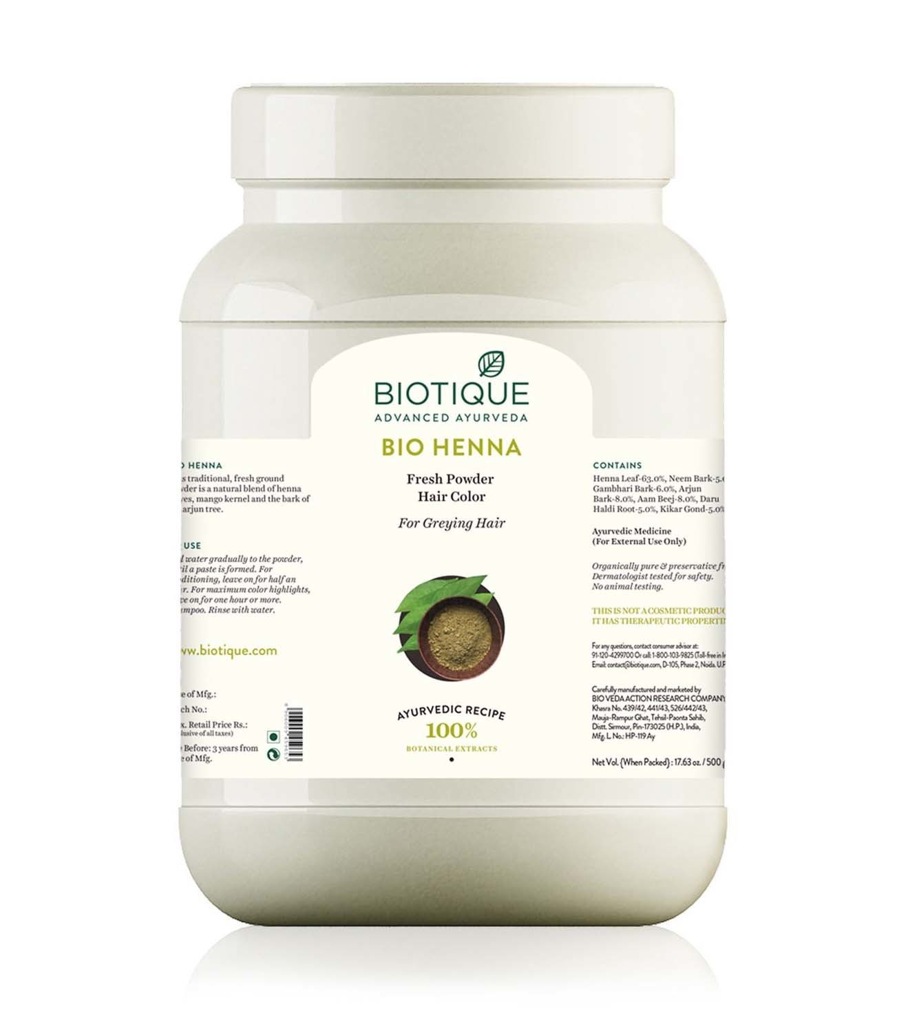 Biotique Bio Henna Fresh Powder Hair Color - 500 gm from BIOTIQUE at best  prices on Tata Beauty