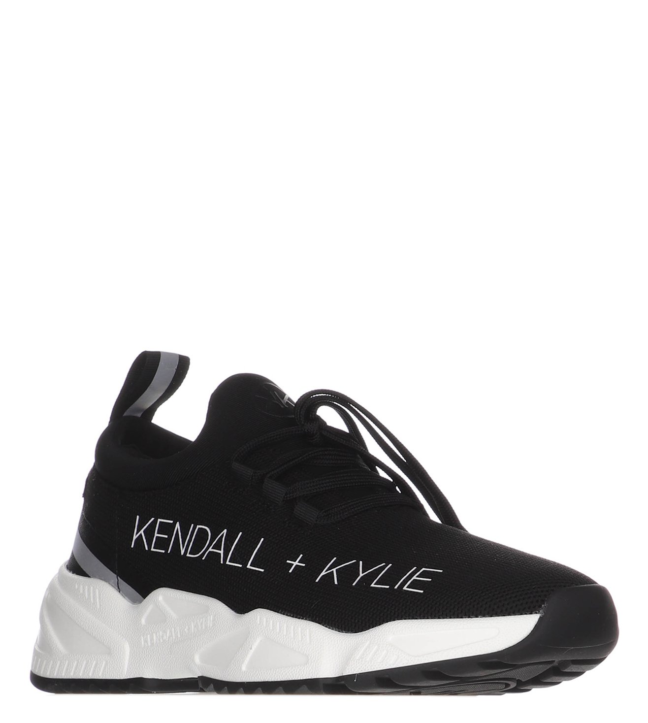 Kendall + Kylie Women's WILLOW Chunky Low Top Lace Up Black Sneakers