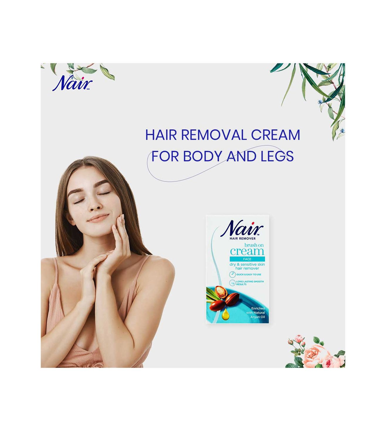 Buy Nair Hair Removal Facial Brush On Cream For Dry Sensitive